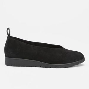 Eileen Fisher Humor Sport Suede Ballet Flat Wedge 6.5M Black